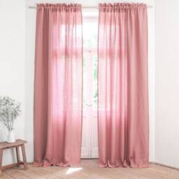 Pink Linen Curtain Made Of Medium - 160 G/2. Bedroom Panel. Nursery Curtain. Living Room Panel - thumbnail 3