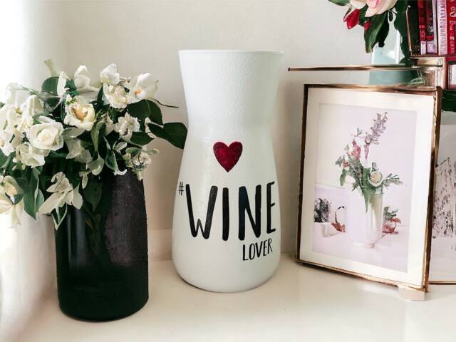Wine Lovers Flower Vase, Themed Gifts, Gifts For Lovers - image 1