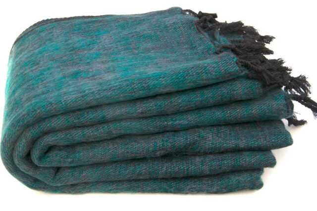 Handwoven Yak Wool Blanket Large Travel Shawl, Meditation Wrap - image 1
