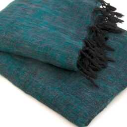 Handwoven Yak Wool Blanket Large Travel Shawl, Meditation Wrap - thumbnail 2