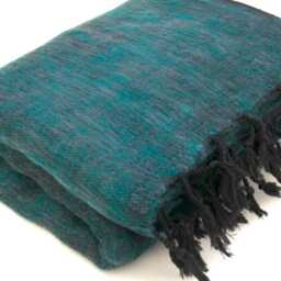 Handwoven Yak Wool Blanket Large Travel Shawl, Meditation Wrap - thumbnail 3