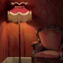 Handmade Gold & Burgundy Victorian Lampshade With Antique Tassels - thumbnail 2