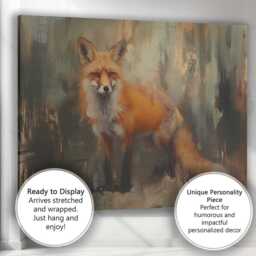 Rustic Red Fox Wildlife Portrait Contemporary Animal Artwork Canvas Wall Art Print Decor Picture Ready To Hang - thumbnail 3