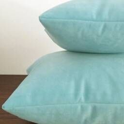 Aqua Blue Velvet Suede Decorative Throw Pillow Cover/Case Cushion 12x16 - thumbnail 3