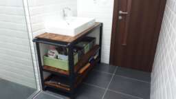 Vintage Industrial Bathroom Cabinet Under Sink Kitchen Island Wood Storage Shelf Unit Home Furniture Table Organizer - thumbnail 1