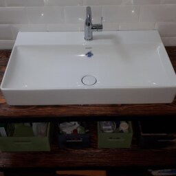 Vintage Industrial Bathroom Cabinet Under Sink Kitchen Island Wood Storage Shelf Unit Home Furniture Table Organizer - thumbnail 2