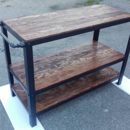 Vintage Industrial Bathroom Cabinet Under Sink Kitchen Island Wood Storage Shelf Unit Home Furniture Table Organizer - thumbnail 3