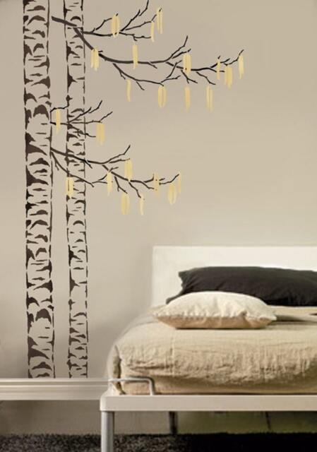 Large Tree Stencil Beautiful Birches - Reusable Stencils For Walls Wall Stencils Diy Home Decor Stencil - image 1