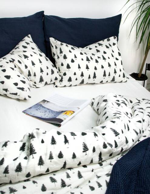 Pine Tree Pillowcase. Unique Christmas Tree Print With Pines & Spruces. Standard, Queen, King, Body, Euro Sham & Custom Size Pillow Cover - image 1
