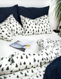 Pine Tree Pillowcase. Unique Christmas Tree Print With Pines & Spruces. Standard, Queen, King, Body, Euro Sham & Custom Size Pillow Cover