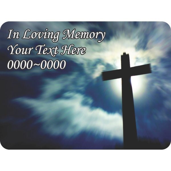 Cross in Loving Memory Full Color Rounded Rectangle 010 Custom Vinyl Wall Decal Or Car Sticker - Ilmfullcolorroundrectangle010Et