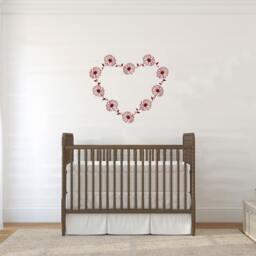 Daisy Chain Heart Wall Decal - Custom Vinyl Floral Art - thumbnail 3