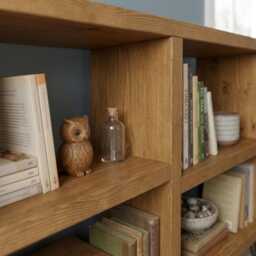 Rustic Wooden Bookcase Sideboard With Steel Hairpin Legs, Industrial Style - thumbnail 2