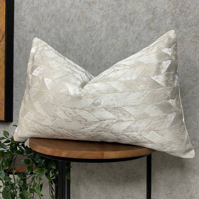 "Exclusive Collection Convex Stone Natural Champagne Geometric Design Cushion Cover, Pillow Cover Size 12"" X 20" - image 1