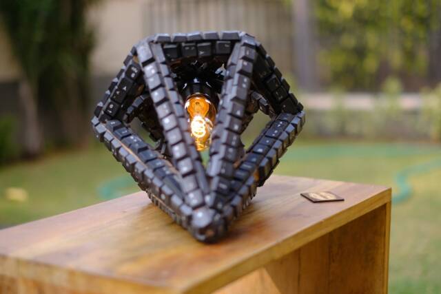 Pendant - Floor Table Lamp Made From Recycled Computer Keyboards - image 1