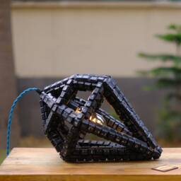 Pendant - Floor Table Lamp Made From Recycled Computer Keyboards - thumbnail 3