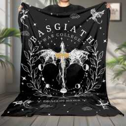 Fourth Wing Riders Quadrant Fleece Blanket, Dragon Rider Throw, Basgiath War College Bookish Decor, Empyrean Serie, S Gift For Fans - thumbnail 1