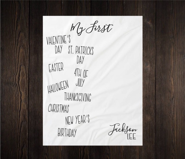 My First Milestone Blanket Holiday Baby Growth Tracker Fleece Shower Newborn Gift Minky Nursery Birthday - image 1
