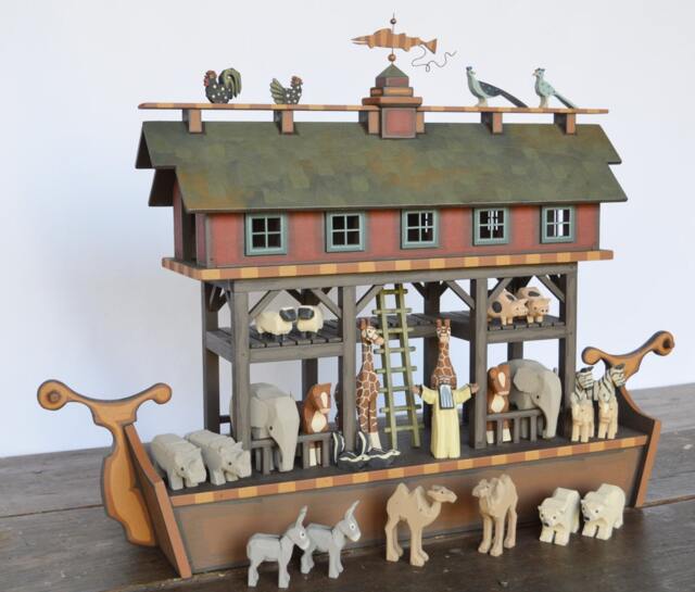 Handmade Heirloom Wooden Noah's Ark - image 1