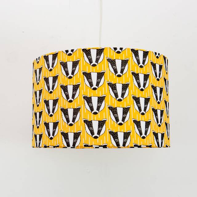 Handmade Badger Print Lampshade - Modern Home Lighting - image 1