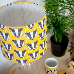 Handmade Badger Print Lampshade - Modern Home Lighting - thumbnail 3