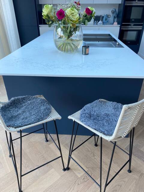 Sheepskin Seat Pad, Grey Boucle Short Wool Pad , Chair Sheepskin Cover Amazing Gift - image 1