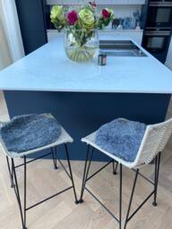 Sheepskin Seat Pad, Grey Boucle Short Wool Pad , Chair Sheepskin Cover Amazing Gift - thumbnail 1
