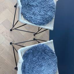 Sheepskin Seat Pad, Grey Boucle Short Wool Pad , Chair Sheepskin Cover Amazing Gift - thumbnail 2