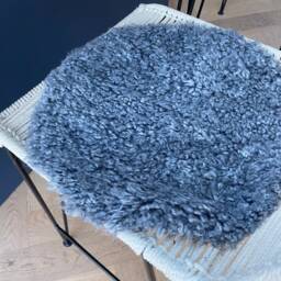 Sheepskin Seat Pad, Grey Boucle Short Wool Pad , Chair Sheepskin Cover Amazing Gift - thumbnail 3