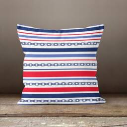 Nautical Cushion Cover-Sea Design Pillow Case-Anchor Cushion Cover-Beach House Case-Gift For Her Cushion-Handmade Material - thumbnail 3