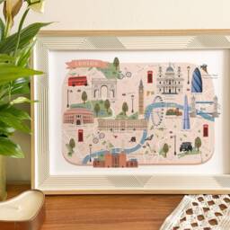 London Map, Illustrated Map Of London, Print, Art, Travel Poster, Gift, Illustration - thumbnail 2