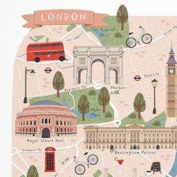 London Map, Illustrated Map Of London, Print, Art, Travel Poster, Gift, Illustration - thumbnail 3