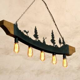 Rustic Light Fixture - Cabin Pendant Lights Deer Themed Chandelier - thumbnail 3
