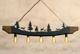 Rustic Light Fixture - Cabin Pendant Lights Deer Themed Chandelier - thumbnail 1