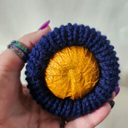 Football/Rugby Colours Christmas Santa Knitted Bobble Hat Chocolate Orange Covers - Stocking Fillers Secret - thumbnail 2