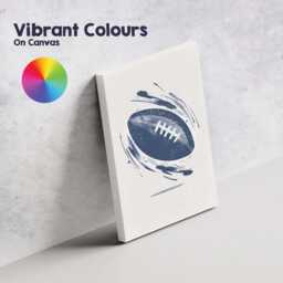 Spinning American Football Abstract Sports Illustration Blue Monochrome Canvas Wall Art Print Decor Picture Ready To Hang - thumbnail 4
