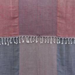 "Burgundy & Navy Blue Towel, Turkish Bath Towel, Striped Towel, Picnic Peshtemal, Turkish Towel, 40""x70" - thumbnail 2