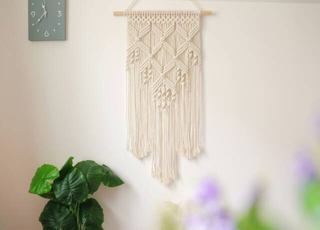 Handwoven Macrame Wall Hanging, Bohemian Tapestry Decor - image 1