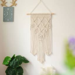 Handwoven Macrame Wall Hanging, Bohemian Tapestry Decor - thumbnail 2
