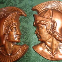 Spartan Head Pair Greek Roman Soldier Art Wall Decor - thumbnail 2