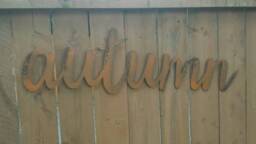 Autumn Metal Word Sign Distressed Rustic Rusted Wall Hanging Extra Large Industrial Decor Farmhouse Decoration Primitive Fall - thumbnail 1