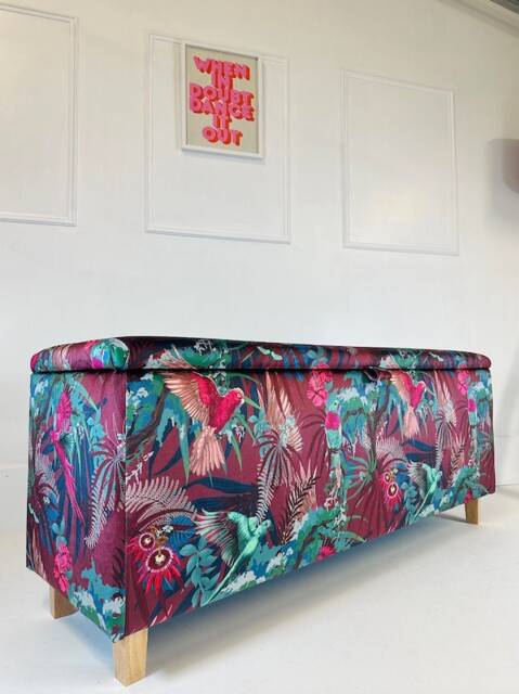Ottoman in Becca Who Velvet Rainforest Rush Fever - image 1