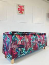 Ottoman in Becca Who Velvet Rainforest Rush Fever