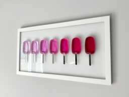 Large Pink Ombre Popsicle Resin Wall Art Handmade Pop Art Decor - 12x24 - thumbnail 1