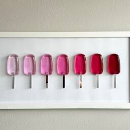 Large Pink Ombre Popsicle Resin Wall Art Handmade Pop Art Decor - 12x24 - thumbnail 3