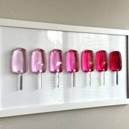 Large Pink Ombre Popsicle Resin Wall Art Handmade Pop Art Decor - 12x24 - thumbnail 2