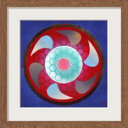 Power Wheel 4 Urban Mandala Wall Painting Inspired By Los Angeles. Bright Joyful Harmonious Abstract Decor. Geometric Cyclic Healing Visual