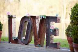 Rustic Metal Love Letters - Vintage Industrial Freestanding Decorative Letter Set
