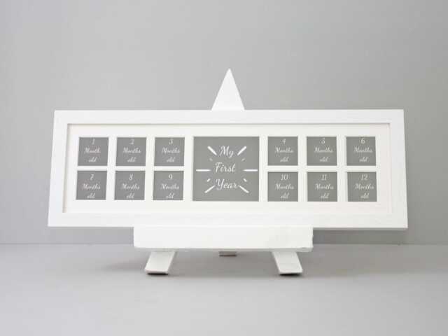 Baby's First Year Photo Frame - Multi Aperture Frame. 15x50cm. Twelve Small Photos To Mark A Photo Month - image 1
