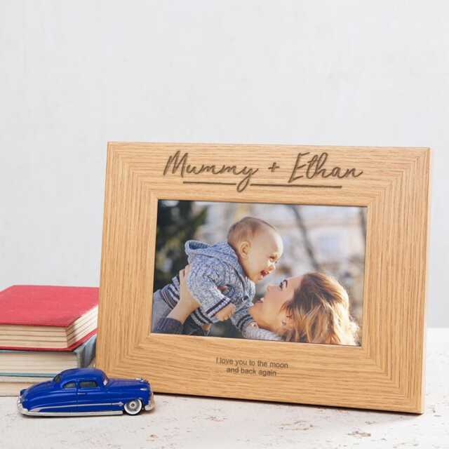 Personalised Engraved Photo Frame - First Mothers Day Gift Mummy & Me Birthday For Mum From Children Kids - image 1